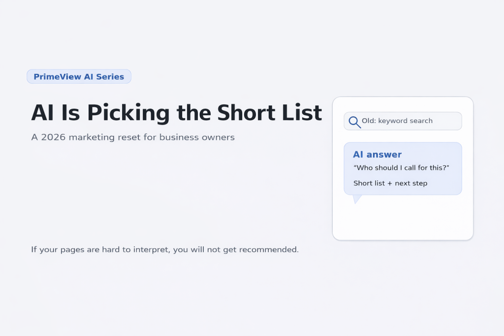 AI Is Picking the Short List: A 2026 Marketing Reset for Business Owners