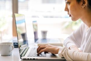 a person using a laptop
