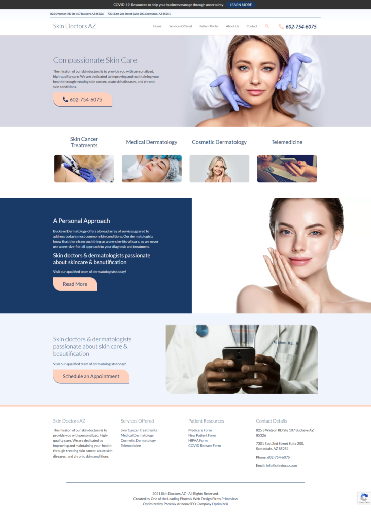 PrimeView Launches New Scottsdale Dermatology Website